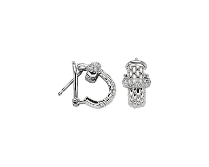 Kolczyki z białego złota z brylantami - 0,20 ct - próba 750