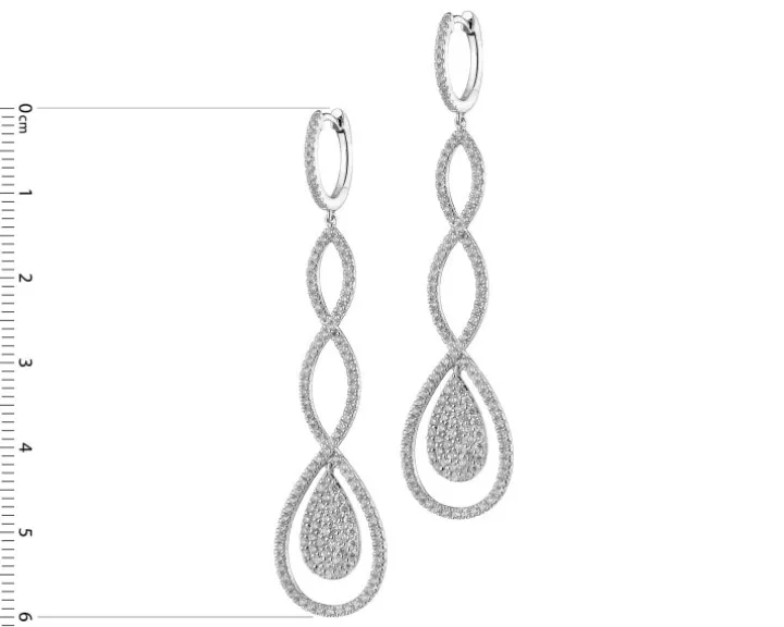 Kolczyki z białego złota z brylantami - 1,45 ct - próba 585