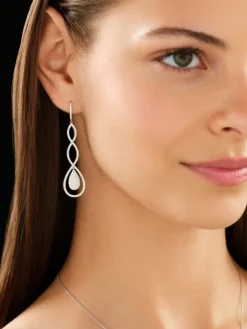 Kolczyki z białego złota z brylantami - 1,45 ct - próba 585