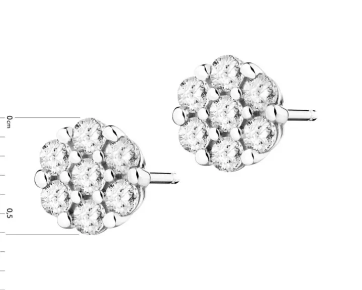 Kolczyki z białego złota z brylantami laboratoryjnymi - 0,37 ct - próba 585