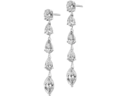 Kolczyki z białego złota z diamentami - 3,09 ct - próba 750