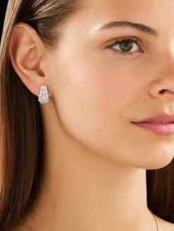 Kolczyki z białego złota z diamentami - 1,54 ct - próba 750