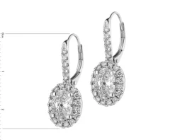 Kolczyki z białego złota z diamentami - VS2/H - 2,70 ct - próba 750