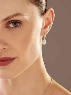 Kolczyki z białego złota z diamentami - VS2/H - 2,70 ct - próba 750