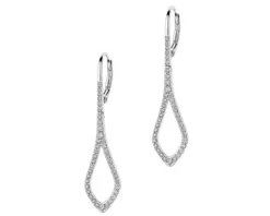 Kolczyki z białego złota z brylantami - 0,45 ct - próba 585