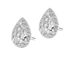 Kolczyki z białego złota z diamentami - SI2/H - 1,11 ct - próba 750