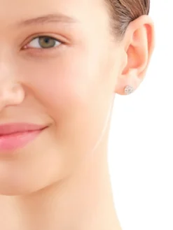 Kolczyki z białego złota z diamentami - 0,66 ct - próba 585