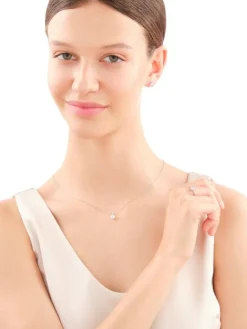 Kolczyki z białego złota z diamentami - 0,66 ct - próba 585