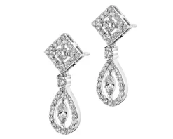 Kolczyki z białego złota z diamentami - 0,68 ct - próba 750