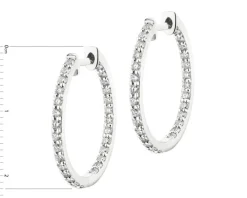 Kolczyki z białego złota z brylantami laboratoryjnymi - koła - 0,90 ct - próba 750