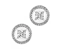 Kolczyki z białego złota z diamentami - koła - 0,33 ct - próba 585