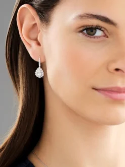 Kolczyki z białego złota z diamentami - 3,17 ct - próba 750