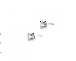 Kolczyki z białego złota z brylantami - 0,28 ct - próba 585