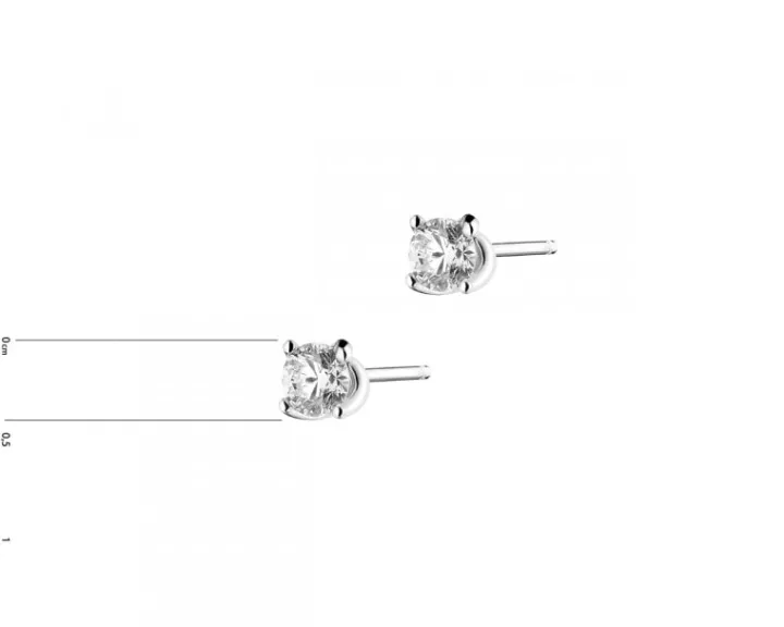 Kolczyki z białego złota z brylantami - 0,28 ct - próba 585