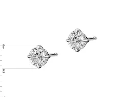 Kolczyki z białego złota z brylantami - 0,16 ct - próba 585