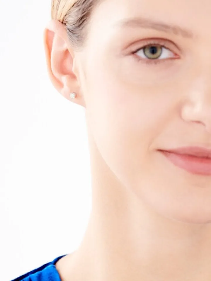 Kolczyki z białego złota z brylantami - 0,16 ct - próba 585