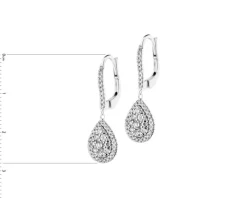 Kolczyki z białego złota z brylantami - 0,80 ct - próba 585