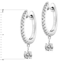 Kolczyki z białego złota z brylantami laboratoryjnymi - 0,50 ct - próba 585