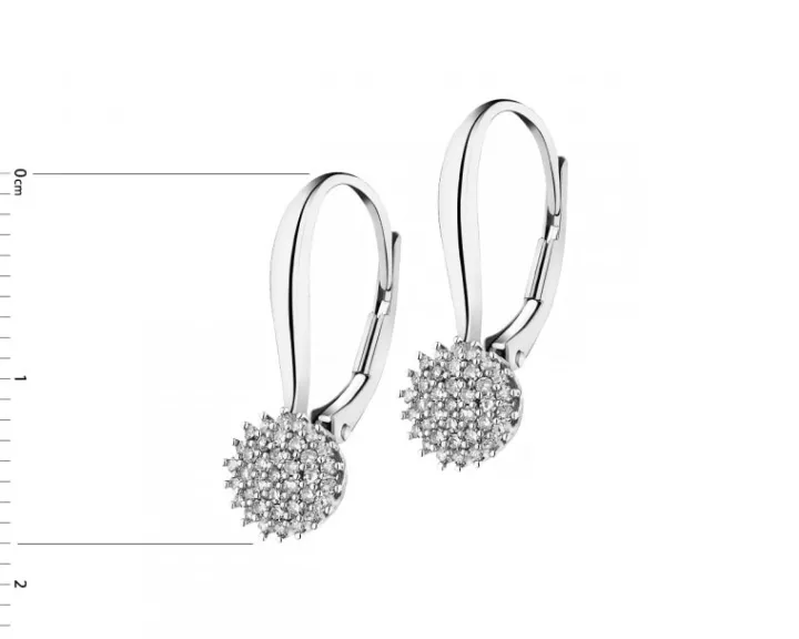 Kolczyki z białego złota z diamentami - 0,18 ct - próba 585