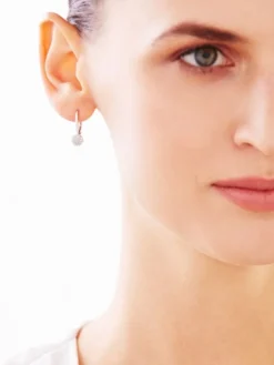 Kolczyki z białego złota z diamentami - 0,18 ct - próba 585