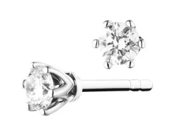 Kolczyki z białego złota z brylantami - 0,15 ct - próba 750