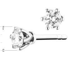 Kolczyki z białego złota z brylantami - 0,15 ct - próba 750