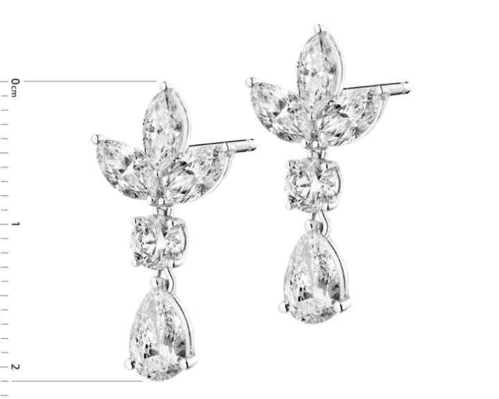 Kolczyki z białego złota z diamentami - 2,82 ct - próba 750