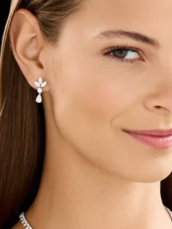 Kolczyki z białego złota z diamentami - 2,82 ct - próba 750