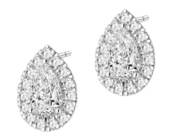 Kolczyki z białego złota z diamentami laboratoryjnymi - 1,27 ct - próba 585