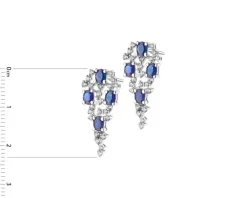 Kolczyki z białego złota z brylantami i szafirami - próba 585