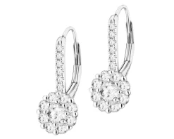 Kolczyki z białego złota z brylantami laboratoryjnymi - 1,10 ct - próba 585
