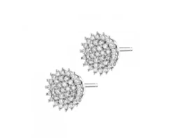 Kolczyki z białego złota z diamentami - 0,19 ct - próba 585