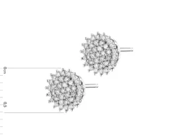 Kolczyki z białego złota z diamentami - 0,19 ct - próba 585