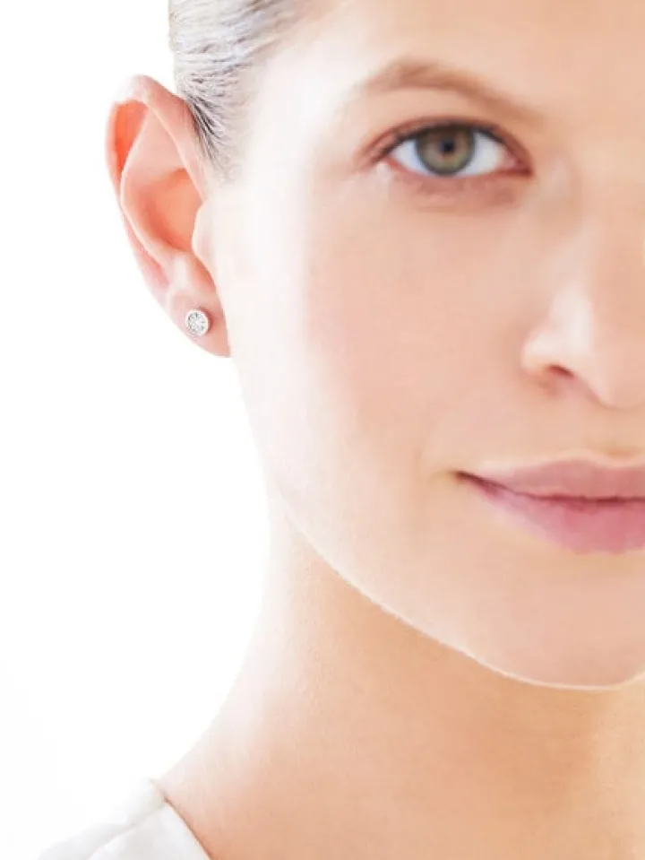 Kolczyki z białego złota z brylantami - 0,10 ct - próba 375