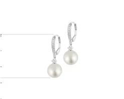 Kolczyki z białego złota z brylantami i perłami South Sea - próba 585