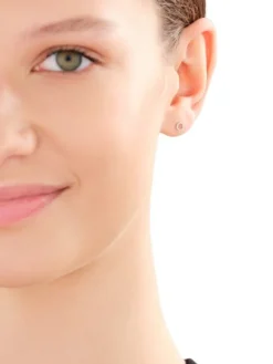 Kolczyki z białego złota z diamentami - koła - 0,05 ct - próba 585