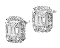 Kolczyki z białego złota z diamentami - VS2-SI1/G - 2,25 ct - próba 750