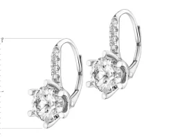 Kolczyki z białego złota z brylantami laboratoryjnymi - 3,14 ct - próba 750