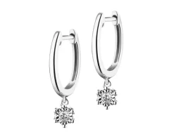 Kolczyki z białego złota z brylantami - 0,05 ct - próba 375