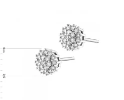 Kolczyki z białego złota z diamentami - 0,13 ct - próba 585