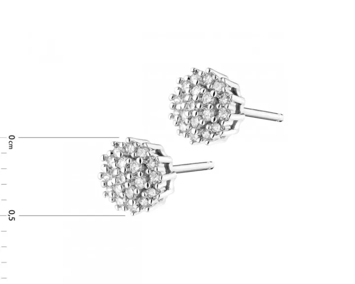 Kolczyki z białego złota z diamentami - 0,13 ct - próba 585