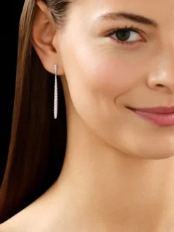 Kolczyki z białego złota z brylantami - 1,27 ct - próba 750