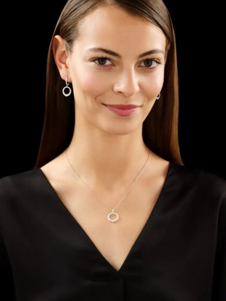 Kolczyki z białego złota z brylantami - 1,12 ct - próba 585