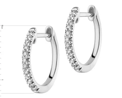 Kolczyki z białego złota z diamentami - koła - 0,10 ct - próba 585