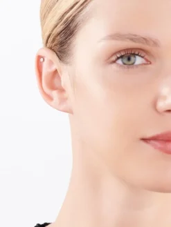 Kolczyki z białego złota z brylantami - 0,02 ct - próba 375