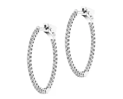 Kolczyki z białego złota z brylantami - koła - 1,00 ct - próba 585