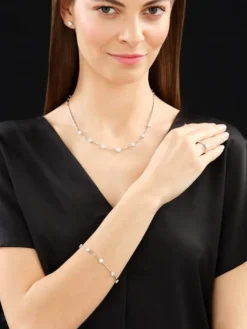 Kolczyki z białego złota z brylantami - 0,45 ct - próba 585