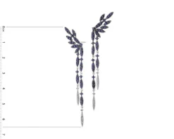 Kolczyki z białego złota z diamentami i szafirami - próba 585