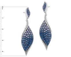 Kolczyki z białego złota z brylantami i szafirami - próba 585