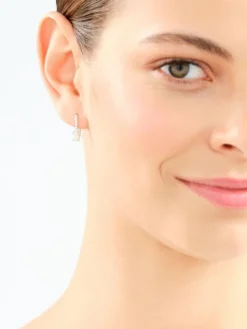 Kolczyki z białego złota z brylantami i opalami - próba 585